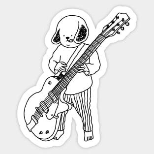 Guitarist Dog Sticker